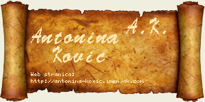 Antonina Ković vizit kartica
